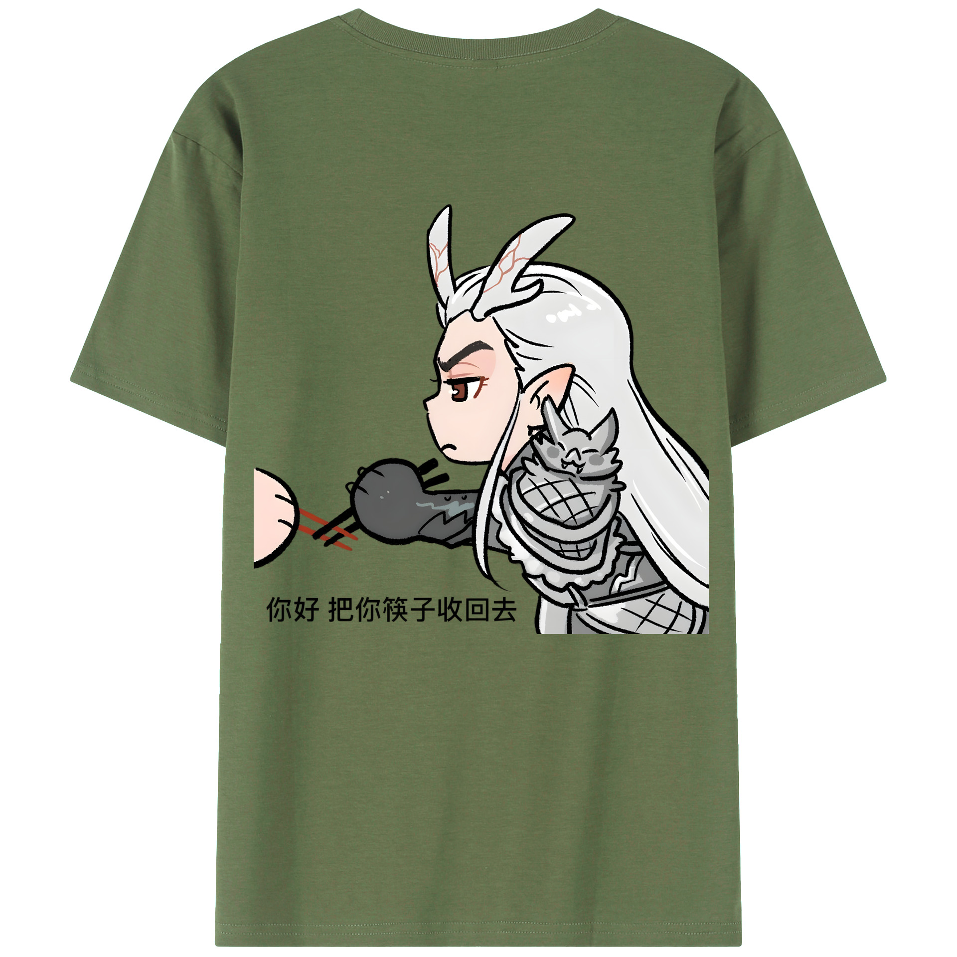 （画像用） Ne Zha 2 ナタ 魔童の大暴れ 綿100％ メンズ半袖Tシャツ（バックプリント） 通気性